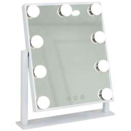 Jack Stonehouse White Veronica Hollywood Vanity Mirror with 9 LED Bulbs - Size: 36.6 x 30cm - Wilko - thumbnail 1