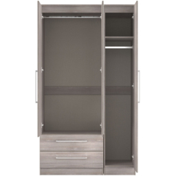 Crowndale Worcester 3 Door 2 Drawer Grey Oak Tall Mirror Wardrobe Ready Assembled - Wilko - thumbnail 7