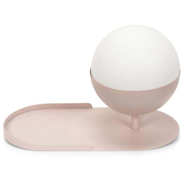 ValueLights Marlow Blush Pink Globe LED Shelf Lamp - Size: 24.5 x 36 x 18.8cm - Wilko - image 1