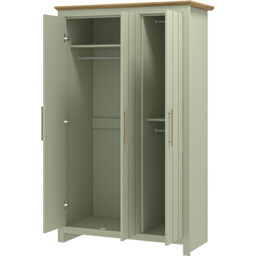Bexley 3 Door Sage Green Wardrobe - Wilko - thumbnail 6