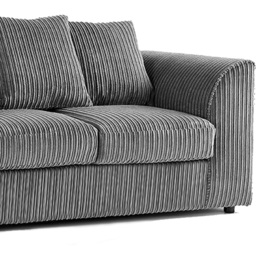 Luxor 6 Seater Grey Jumbo Cord Scatter Back Sofa Suite - Wilko - thumbnail 4