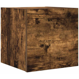 vidaXL Single Door Brown Smoked Oak Wall Mounted TV Cabinet - Size: 30 x 30.5 x 30cm - Wilko - thumbnail 3