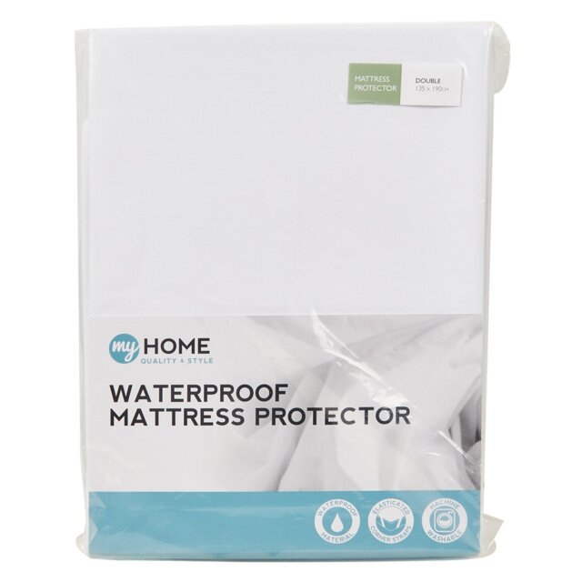 My Home Waterproof Mattress Protector - White/Double - Wilko - image 1