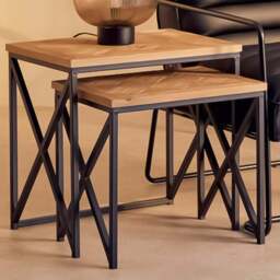 Premier Housewares Kickford Side Tables Set Of 2 - Size: 51 x 38 x 50cm - Multi - Interiors by Premier - Wilko - thumbnail 1