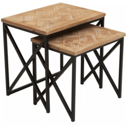 Premier Housewares Kickford Side Tables Set Of 2 - Size: 51 x 38 x 50cm - Multi - Interiors by Premier - Wilko - thumbnail 3