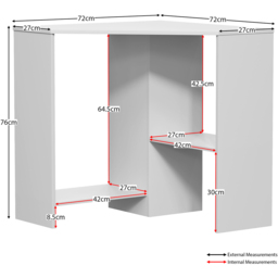 VIDA DESIGNS Hetton Corner Computer Desk White - Size: 76 x 100 x 70cm - Wilko - thumbnail 6