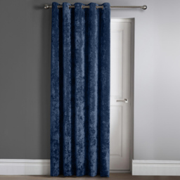 Intimates Navy Blue Crushed Velvet Door Curtain 117X213cm - Size: W 117 x D 213cm - Wilko