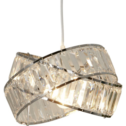 Lighting Collection Jarell Chrome and Clear Acrylic Ceiling Lamp Shade 30cm - Size: 22 x 30 x 30cm - Wilko - thumbnail 4