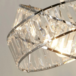 Lighting Collection Jarell Chrome and Clear Acrylic Ceiling Lamp Shade 30cm - Size: 22 x 30 x 30cm - Wilko - thumbnail 5