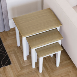 Vida Designs Yorkshire Oak and White Nest of Tables Set of 3 - Wilko - thumbnail 6