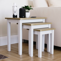 Vida Designs Yorkshire Oak and White Nest of Tables Set of 3 - Wilko - thumbnail 7
