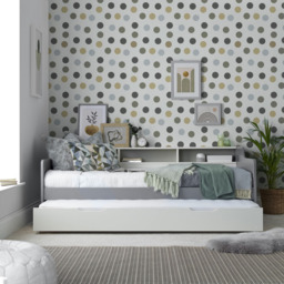 Tyler Single Grey and White Guest Bed with Spring Mattress - Bedmaster - Wilko - thumbnail 7