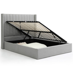 Atticus Super King Grey Faux Wool Ottoman Bed - Wilko - thumbnail 6