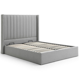 Atticus Super King Grey Faux Wool Ottoman Bed - Wilko - thumbnail 3