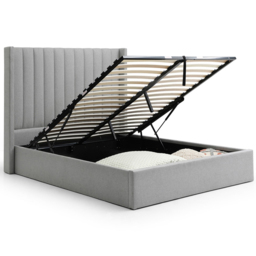 Atticus Super King Grey Faux Wool Ottoman Bed - Wilko - thumbnail 5