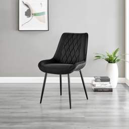 Furniturebox Copeland Cesano Marble Effect 2 Seater Dining Set White and Black - Wilko - thumbnail 4