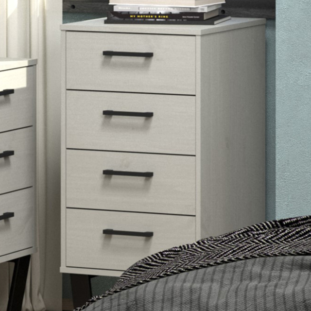 Core Products Texas 4 Drawer Grey Waxed Pine Narrow Chest of Drawers - Wilko - image 1