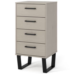 Core Products Texas 4 Drawer Grey Waxed Pine Narrow Chest of Drawers - Wilko - thumbnail 3