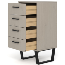 Core Products Texas 4 Drawer Grey Waxed Pine Narrow Chest of Drawers - Wilko - thumbnail 5