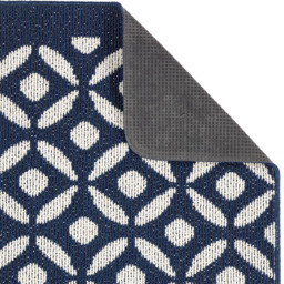 My Mat Navy Crescent Stain Resistant Runner 67 x 200cm - Size: 67 x 200 x 2cm - Blue - Wilko - thumbnail 4