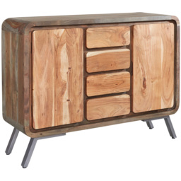 Brooklyn Aleiny 2 Door 4 Drawer Wooden Sideboard - Brown - Wilko - thumbnail 3