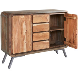 Brooklyn Aleiny 2 Door 4 Drawer Wooden Sideboard - Brown - Wilko - thumbnail 4