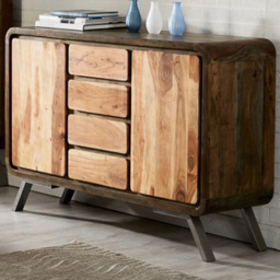Brooklyn Aleiny 2 Door 4 Drawer Wooden Sideboard - Brown - Wilko