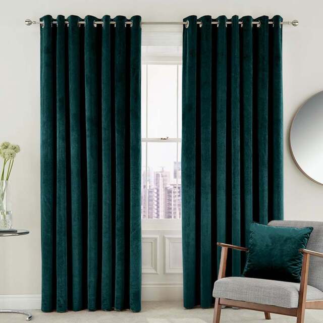 Helena Springfield Escala Lined Teal Curtains 229 x 183cm - Size: W 229 x D 183cm - Wilko - image 1