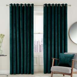 Helena Springfield Escala Lined Teal Curtains 229 x 183cm - Size: W 229 x D 183cm - Wilko - thumbnail 1