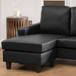 Modena 3 Seater Black Bonded Leather Reversible Corner Sofa - Artemis Home - Wilko - thumbnail 3