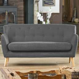 Lynwood 3 Seater Dark Grey Fabric Sofa - Artemis Home - Wilko - thumbnail 1