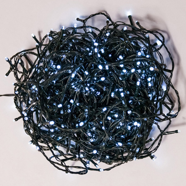 The Christmas Centre 50 Bright White LED Multifunction Green Cable String Light 5m - Size: 500 x 0.5 x 1cm - Wilko - image 1