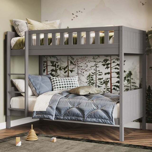Flair Bea Grey Wooden Bunk Bed - Size: Single - Wilko - image 1