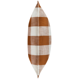 Yard Chesil Pecan Check Cotton Polyester Filled Outdoor Cushion 50 x 50cm - Orange - Wilko - thumbnail 3