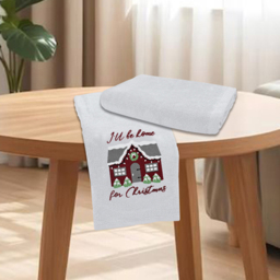 Noel Square Xmas I'll Be Home White Hand Towel 2 Pack - Size: 66 x 41 x 1cm - Wilko - thumbnail 3