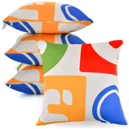 Costway Colourful Velvet Covered Decorative Throw Pillow 4 Pack - Size: 55 x 55cm - Multi - Wilko - thumbnail 4