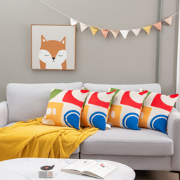 Costway Colourful Velvet Covered Decorative Throw Pillow 4 Pack - Size: 55 x 55cm - Multi - Wilko - thumbnail 3
