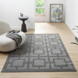 Desire Rugs Vellure Grey Metallic Sheen Maze Design Rug 200 x 290cm - Size: 290 x 200 x 1.1cm - Wilko - thumbnail 3
