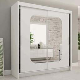 Sliding Wardrobes 4U Marika 2 Door White Mirrored Wardrobe 180cm - Wilko - thumbnail 1