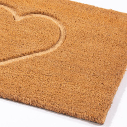 Eselle Astley Pressed Heart Embossed Natural Coir Door Mat 40 x 60cm - Size: 40 x 60 x 1.5cm - Brown - Wilko - thumbnail 4
