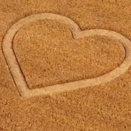 Eselle Astley Pressed Heart Embossed Natural Coir Door Mat 40 x 60cm - Size: 40 x 60 x 1.5cm - Brown - Wilko - thumbnail 5