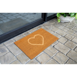 Eselle Astley Pressed Heart Embossed Natural Coir Door Mat 40 x 60cm - Size: 40 x 60 x 1.5cm - Brown - Wilko - thumbnail 7