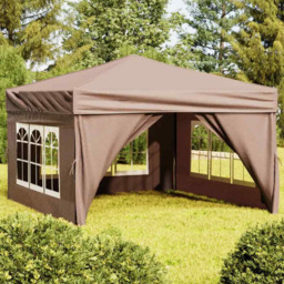 vidaXL 3 x 3m Taupe Foldable Party Tent with Sidewalls - Brown - Wilko