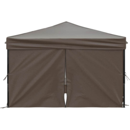 vidaXL 3 x 3m Taupe Foldable Party Tent with Sidewalls - Brown - Wilko - thumbnail 5