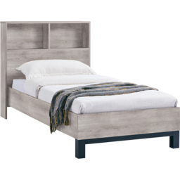 Julian Bowen Bali Single Grey Oak Bed with Bookcase Headboard - Wood - Wilko - thumbnail 3