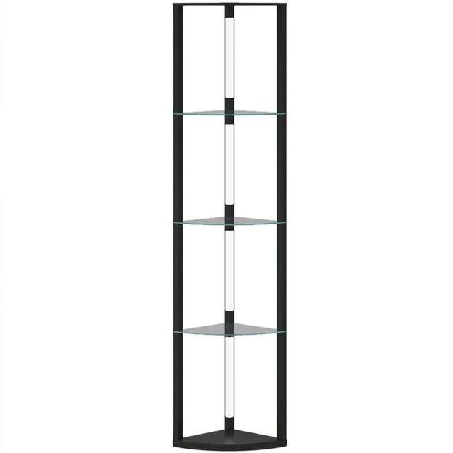 HOMCOM 4 Shelf Corner Dimmable LED Floor Lamp with Foot Switch - Size: 15 x 33.5 x 44cm - Black - Wilko - image 1