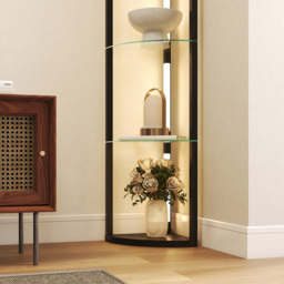 HOMCOM 4 Shelf Corner Dimmable LED Floor Lamp with Foot Switch - Size: 15 x 33.5 x 44cm - Black - Wilko - thumbnail 5