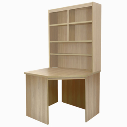R White Cabinets Corner 6 Shelf Computer Desk with Hutch Brown - Size: 182.8 x 94 x 54cm - Wilko - thumbnail 3