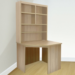 R White Cabinets Corner 6 Shelf Computer Desk with Hutch Brown - Size: 182.8 x 94 x 54cm - Wilko