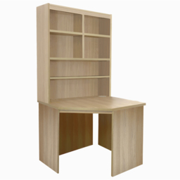 R White Cabinets Corner 6 Shelf Computer Desk with Hutch Brown - Size: 182.8 x 94 x 54cm - Wilko - thumbnail 4
